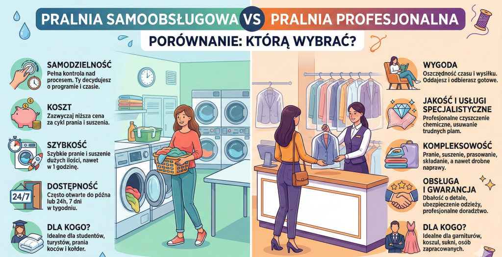 Koszty prania – samoobsługowa pralnia kontra profesjonalna usługa